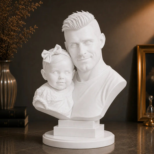 Figurka 3D taty z córką ze zdjęcia – prezent na Dzień Ojca lub inne okazje