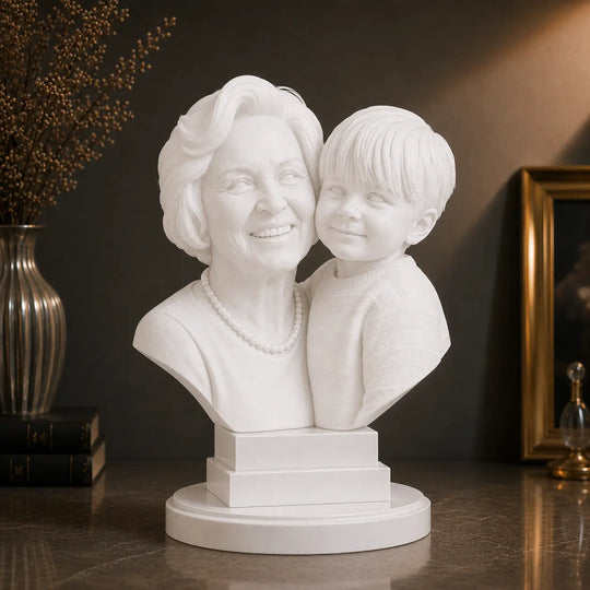 Wyjątkowy prezent dla babci – personalizowana figurka 3D Babcia i wnuk