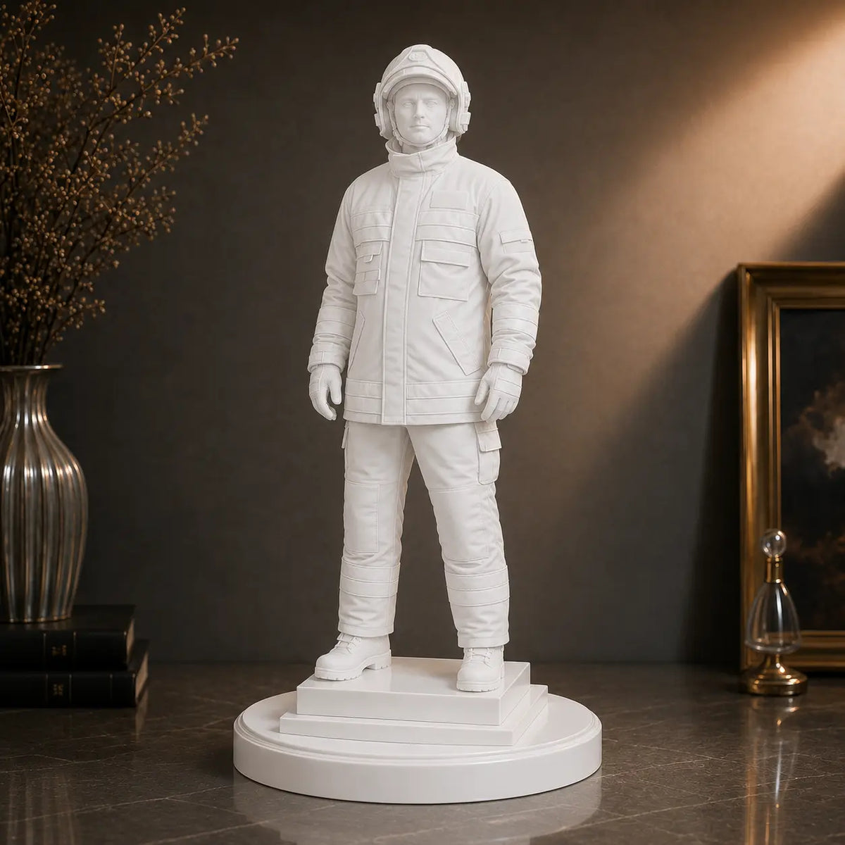 Figurka 3D strażaka w pełnej postaci ze zdjęcia – prezent dla niego