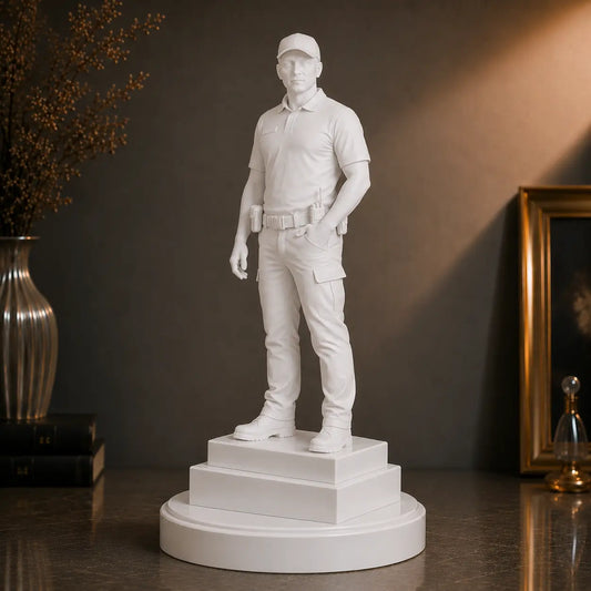Figurka 3D policjanta w pełnej postaci ze zdjęcia – prezent dla mężczyzny