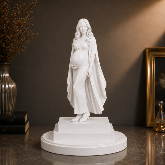 Figurka 3D ciężarnej kobiety ze zdjęcia – prezent dla przyszłej mamy