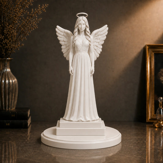 Personalizowana figurka 3D kobiety jako anioł – figurka w pełnej postaci ze skrzydłami