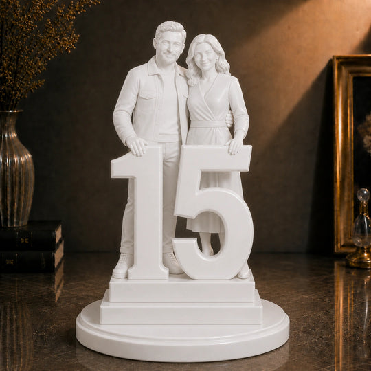 Wyjątkowy prezent dla pary na 15 rocznicę ślubu – personalizowana figurka 3D Kryształowe gody