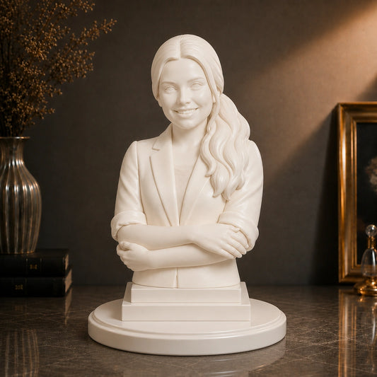 Personalizowane popiersie 3D kobiety z fotografii – prezent dla niej