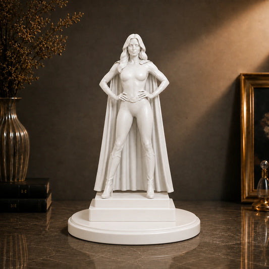 Personalizowana figurka 3D kobiety w stroju superbohaterki – figurka w pełnej postaci