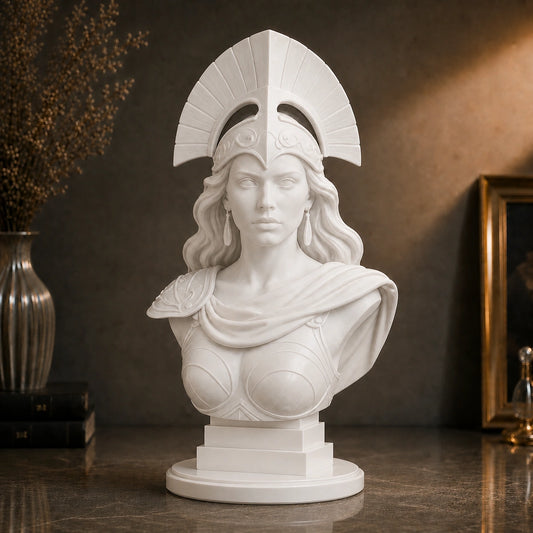 Personalizowana figurka 3D kobiety w stroju wojowniczki – popiersie w antycznym stylu
