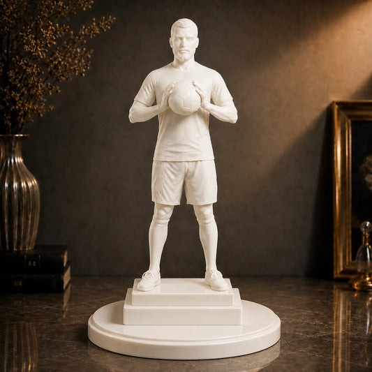 Personalizowana figurka 3D mężczyzny w stroju piłkarskim – figurka w pełnej postaci